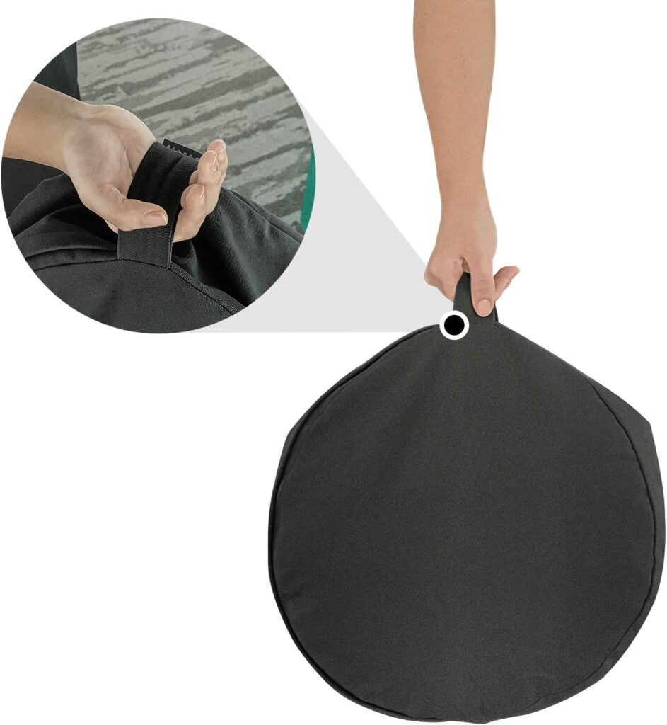 REEHUT Zafu Yoga Meditation Cushion, Round Meditation Pillow Filled with Buckwheat, Zippered Organic Cotton Cover, Machine Washable - 4 Colors and 3 Sizes