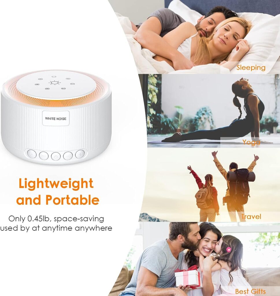 Sound Machine- STYFSCP White Noise Machine with 30 Natural Soothing Sounds 30 Level Volume Light 3 Timer Memory Function, Noise Machine Powered by AC or USB, Sleep Sound Machine for Adults Baby Kids